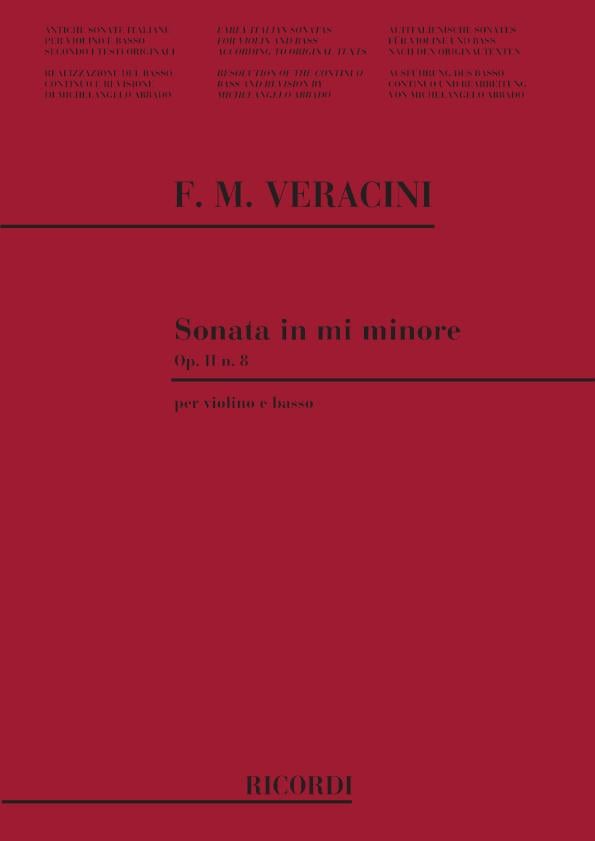 Sonate Per Violino E Basso Op. Ii: N.8 In Mi Min.